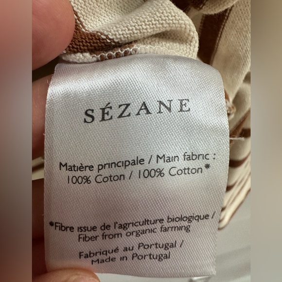 Striped Cream and Brown Women's Top - Picture 6 of 7